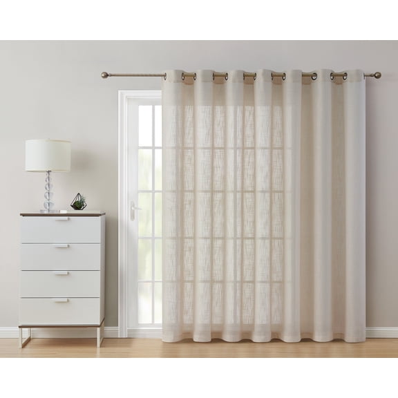 THD Serena Faux Linen Textured Semi Sheer Light Filtering Grommet Single Patio Panel - 1 Panel