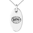 thumbnail image 1 of Stainless Steel Best Mom in the World Filigree Small Oval Charm Pendant Necklace, 1 of 1