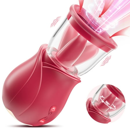 Adorime Vibrator for Women with 4 Suction & 5 Licking Vibrating Modes Modes, Red