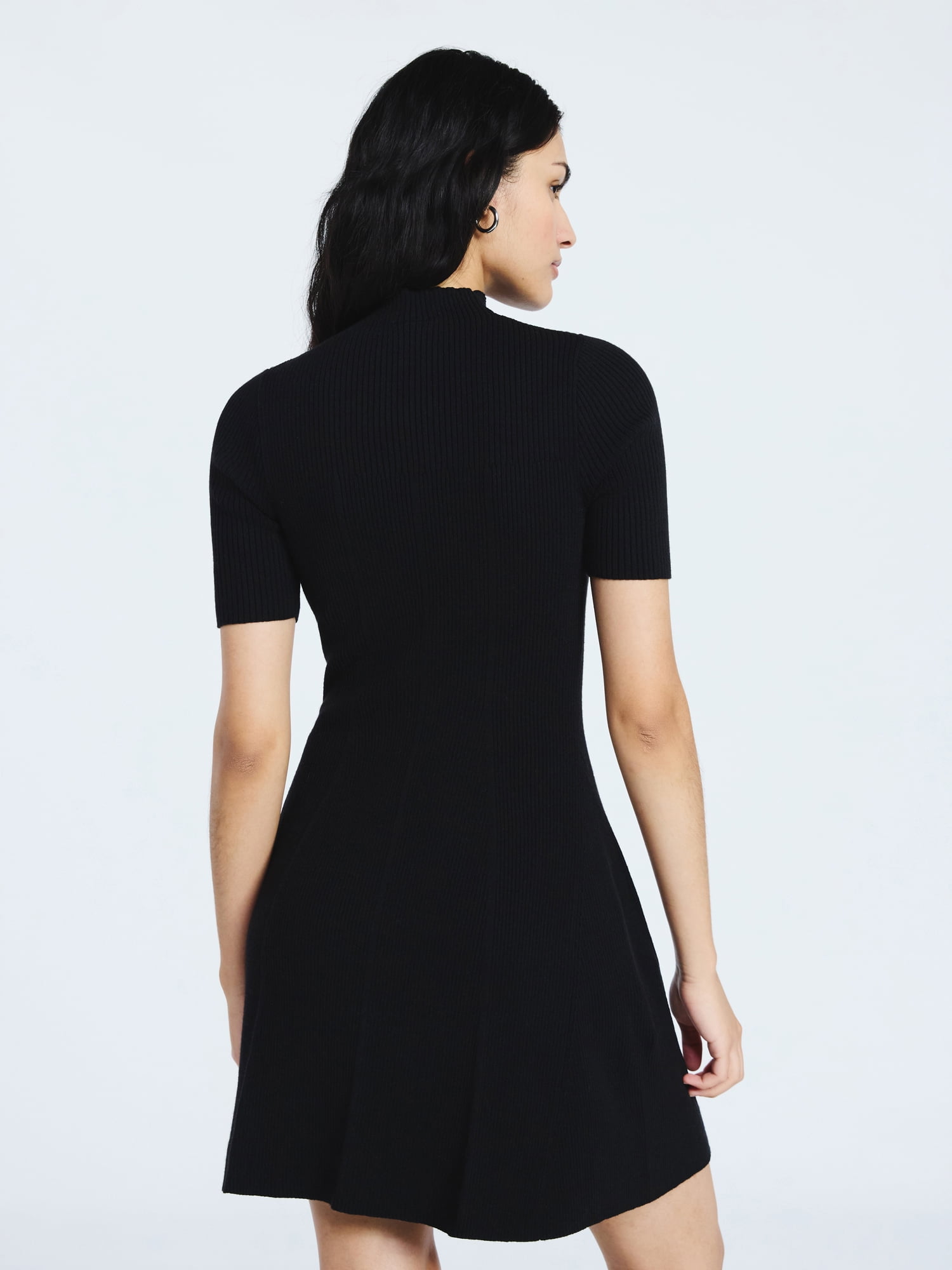 Scoop Women's Mini Sweater Dress with Elbow Length Sleeves, Sizes XS-XXL