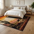 thumbnail image 3 of ODIKA Cowboy Sunset Southwestern Border Motifs Aztec Motif Frame Vintage Non-Slip Chair-Friendly Floor for Dining Room, Under Table, Office, 3 of 7