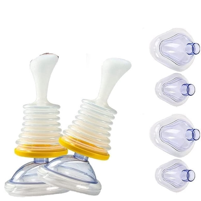 YITIKA 2PACK Dispositivo por Succión Auxilios Escudo de Cubierta Facial de Entrenamiento de RCP (amarillo)(amarillo)