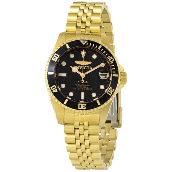 Invicta Women's 29190 Pro Diver Quartz 3 Hand Black Dial Watch