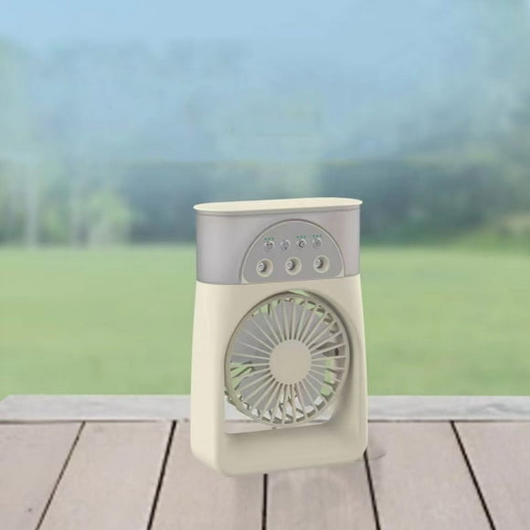 Ventilador pequeño de refrigeración por pulverización, ventilador de acondicionamiento de hielo, ventilador frío, humidificación de tres orificios, ventilador frío de agua por pulverización