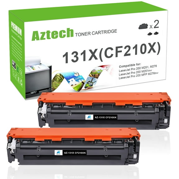 AAZTECH 2-Pack Compatible Toner Cartridge for HP CF210X 131X Printer Ink (Black, 2-Pack)