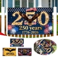thumbnail image 2 of BSJJY 250 Years America Garden Flag, 35.43x59.05 inchs 250th Anniversary USA Yard Banner, American USA Garden Flag for Outside America Yard Lawn Heavy Duty, 1pc (G), 2 of 6