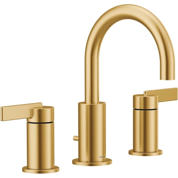 Moen TV6222BG CIA Brushed Gold Widespread 2-Handle High-Arc Bathroom Faucet for 3-Hole Bath Sink, Valve Included