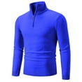 thumbnail image 2 of UVEASISHA Men's Quarter Zip Sweater Slim Fit Long Sleeve Mock Neck Pullover Lightweight Knitted Polos Sweaters Fall Casual Stylish Tops Clearance Sale Blue XXL, 2 of 4