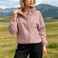 thumbnail image 4 of Snorda Womens Jacket Full Zip Windbreaker Jacket Long Sleeve Coat with Pockets Casual Loose Fits Solid Color Jackets For Fall Daily Outing Wear, 4 of 6