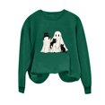 thumbnail image 6 of Turilly Cute Women's Halloween Graphic Pullover Sweatshirt Long Sleeve Crewneck Ghost with Cats Design for Festive Fall Outings, 6 of 6