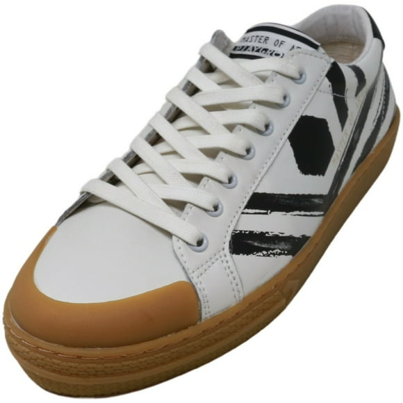 Moa Concept Men's Kit Playground Leather Black Stripes Ankle-High Sneaker - 7.5M