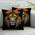thumbnail image 3 of JEUXUS  Lion Pillow Case Cool Brown Lion Head on Black Background Throw Pillow Case  Cushion Cover for Men Women Brown Black, 3 of 5