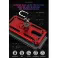 thumbnail image 4 of for 6.2" LG Stylo 5 Thin Extreme Dual-Layer Protection Magnetic Stronger Adjustable Integrated 100 & 360 Degree Gear Rotating Metal and Patch Ring PC+TPU Shockproof Kickstand Phone Case [Red], 4 of 4