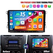 Dmzosmd 9 For Volkswagen Android Car Stereo Radio 2GB+64GB GPS Navigation, Bluetooth, WiFi, Backup Camera, CarPlay & Android Auto