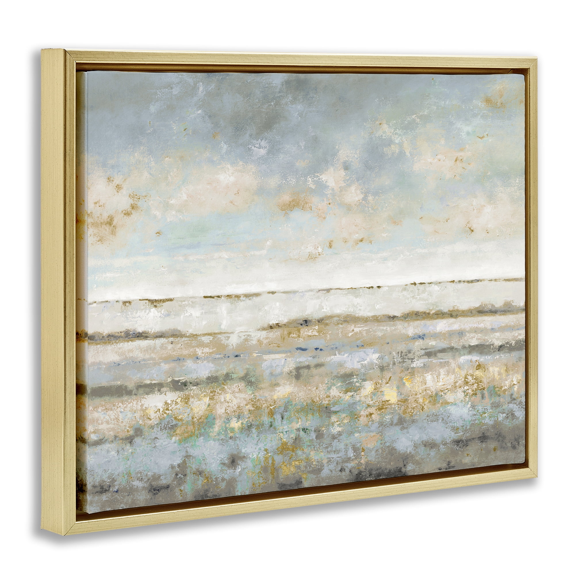 Stupell Industries Contemplative Mood Abstract Gold Framed Floater Canvas Wall Art, design by Lorenzo Collective