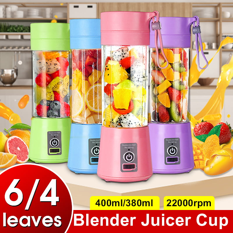 Pink Portable Wireless Juice Blender USB Rechargeable With 7.4V Batteries 14 oz
