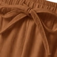 thumbnail image 5 of Yievot Cotton Linen Shorts for Men Striped Cuffed Hem Drawstring Elastic Waist Loose Fit Summer Vacation Shorts, 5 of 7
