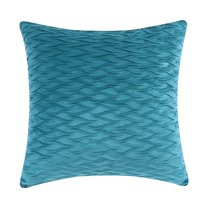 Unique Bargains 2 Solid Striped Square Decorative Throw Pillow Covers Textured Pillowcases Light Blue 18" x 18"