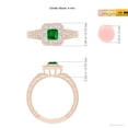 thumbnail image 5 of ANGARA Natural Aeon Square Emerald & Diamond Engagement Ring with Milgrain in 14K Rose Gold for Women (Size-4mm) | May Birthstone, Anniversary, Jewelry Gift for Women | Natural Emerald Ring, 5 of 10
