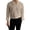Khaki, variant on LEAVINGSUO Mens Dress Shirts Stand Collar Solid Color Casual Button Pocket Long Sleeve Shirt Gray S