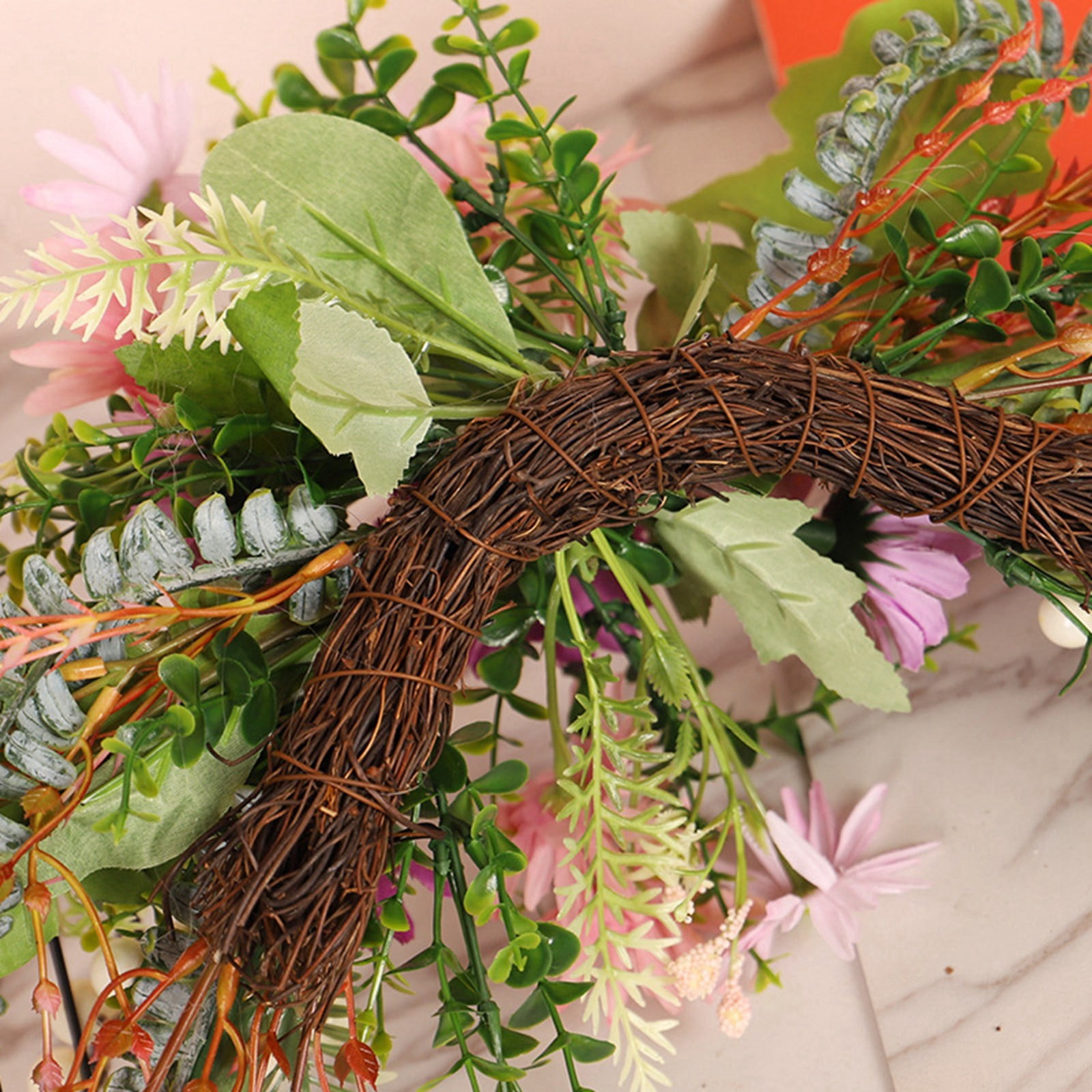 LYCAQL Artificial Floral Swag Flowers for Wedding Arch 19.7 Inch Spring Summer Greenery Eucalyptus Swags for Decorating Wedding Ceremony Welcome Sign Flowers Chrysanthemum Daisy Hydrangea(Pink)