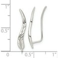 thumbnail image 3 of Sterling Silver Polished Wavy Leaf Dangle Earrings (23.18 X 4.25) Made In Thailand qe16107, 3 of 5
