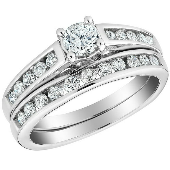 Pompeii 1/2 Ct Diamond Engagement Wedding Ring Set 10k White Gold (H/I,I1-I2)