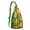 Green-2, variant on Tropical Aloha Hiking Sling Backpack – Lightweight, Waterproof, Palm Leaf Design, Perfect for Beach, Summer Adventures, and Outdoor Travel