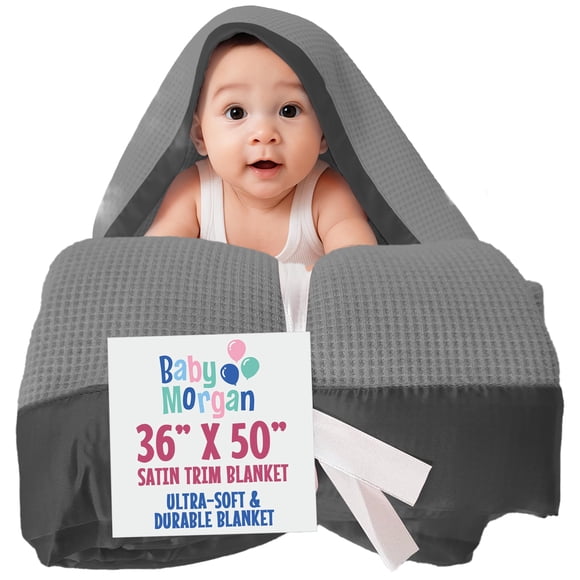 Manta térmica para bebé Baby Morgan con textura de waffle gris de 91x127 cm