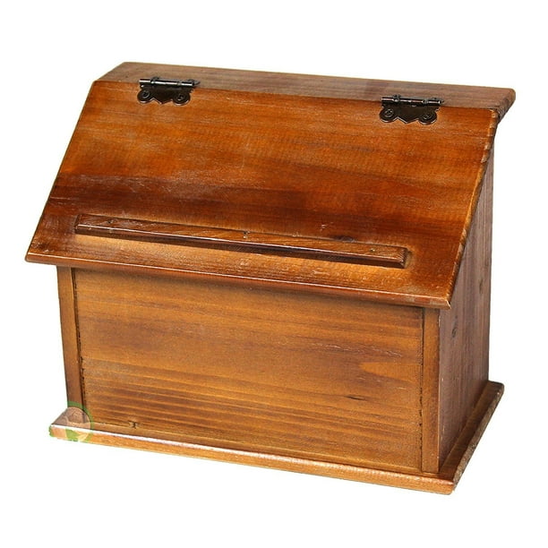 Vintiquewise Tm Old Style Wooden Podium Recipe Box Walmart Com Walmart Com