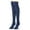 Navu Blue, variant on 2 Pairs Women Thigh High Socks Lace Trim Over the Knee High Socks Winter Knit Long Boot Stockings Led Warmer Navy Blue