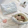 thumbnail image 2 of Fwttom Makeup Bag, Travel Toiletry Bag Make Up Pouch, Portable Large-capacity Cosmetic Storage Organizer for Women Travel Essentials, Light Blue, 2 of 7