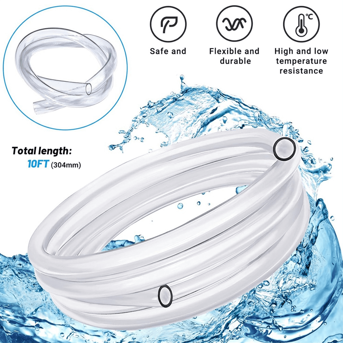 10Ft Portable Air Conditioner Drain Hose, AC Drain Hose Kit, Drain Hose for Air Conditio ma2513