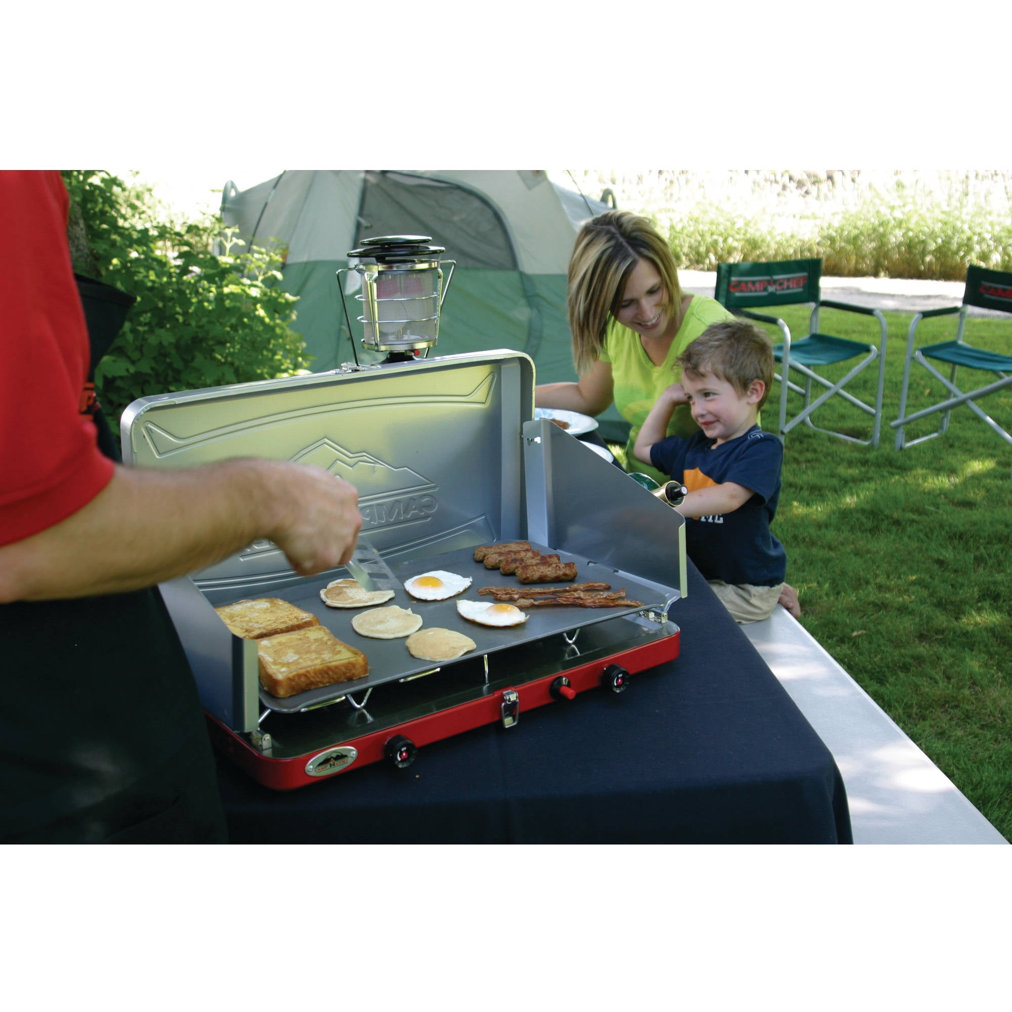 Camp Chef Teton MS2 Double burner stove with Stainless drip tray