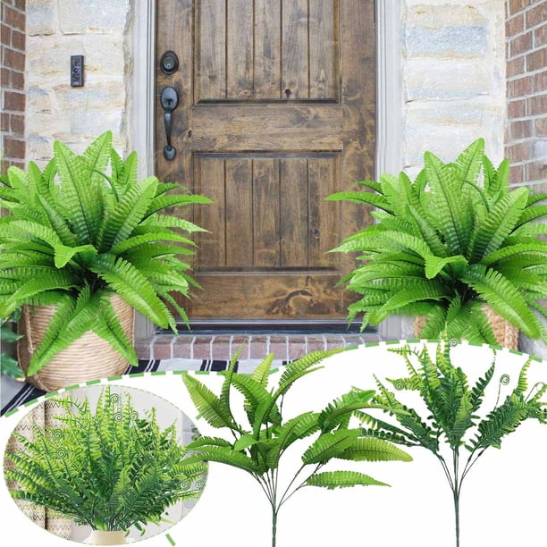 Helecho persa simulado - planta artificial de 24 ramas con hojas realistas para decoración del hogar y la oficina, 38-42cm
