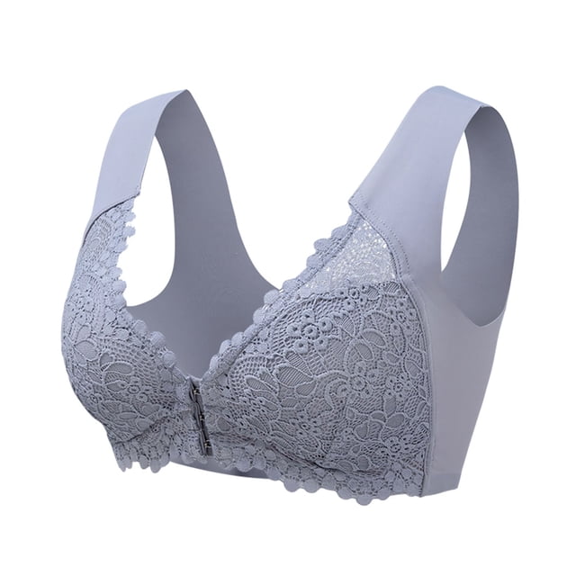 FhsagQ Bra Women Bras Crotchless Women's High Bra Bra without Steel Ring Bra Front Buckle Underwear Ultralight Nonmarking Bras for Women Set with Robe Women's Bras Plus Size Grey XL