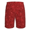 thumbnail image 6 of Kdxio Red Glitter Pattern Mens Casual Shorts - Drawstring Summer Beach Sports Shorts for Men, 6 of 9