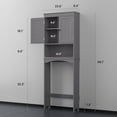 thumbnail image 2 of Bealife Over The Toilet Storage Cabinet with Open Shelf, Organizer with Adjustable Shelf and Double Doors,Over The Toilet Storage Shelf Free Standing (Grey), 2 of 18