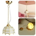 thumbnail image 2 of 1/12 Scale Dollhouses Chandelier Vintage Gold Ceiling Light for Dollhouses Bedroom and Study Area Scene Display Furniture, 2 of 9