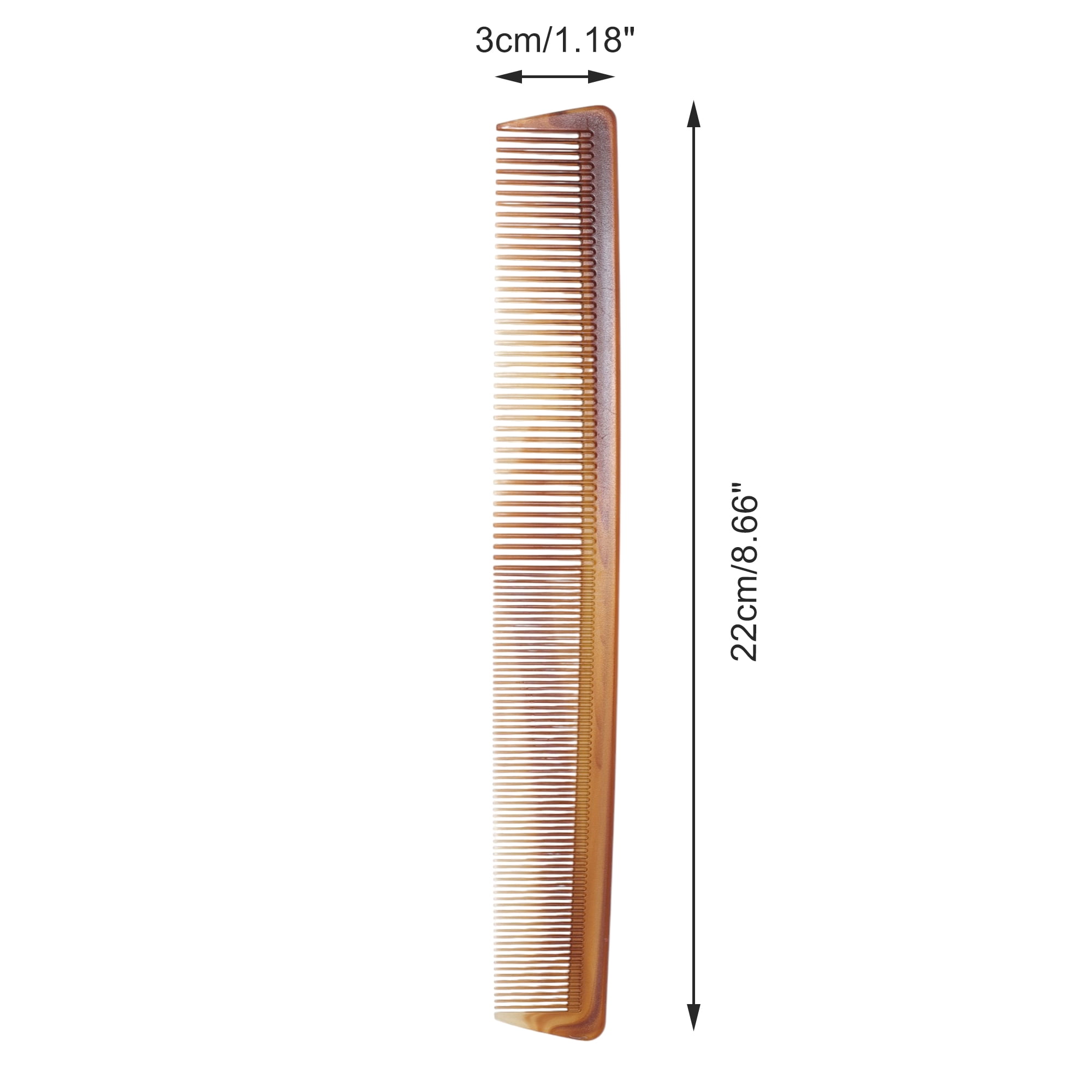 Unique Bargains One Piece Women Durable Two Color Flat Comb for Curly Hair Amber