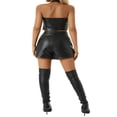 thumbnail image 4 of Women‘s Camisole PU Halter Neck Tank Top Solid Color Button Down Bustier Sleeveless Backless Crop Vests Streetwear, 4 of 6