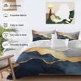 thumbnail image 4 of Navy Blue Geometric Bedding 3 Piece Duvet Cover Set Queen Size, Modern Abstract Luxury Golden Soft Microfiber Comforter Cover with Zipper Closure & Pillowcases, Wrinkle & FadeResistant Quilt Cover, 4 of 9