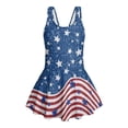 thumbnail image 7 of FOR U DESIGNS Girls One Piece Swimsuit with Skirt Comfortable Hawaiian Swimwear with Skirt Modest Beach Swim Dress 3-13 Years, American Flag, 7 of 7
