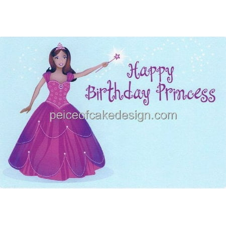 Happy Birthday African American Princess ~ Edible Image Cake Topper