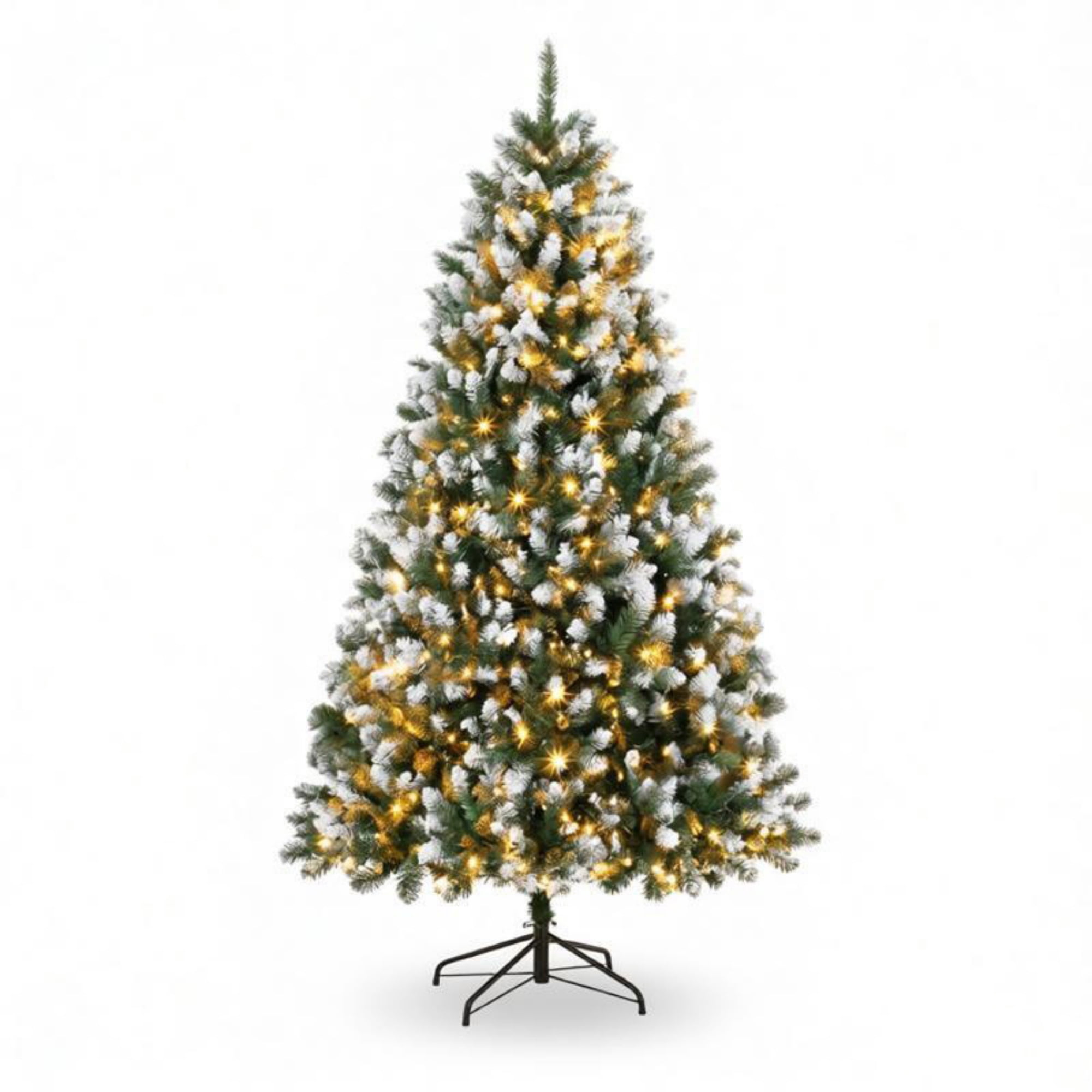 7.5 ft Pre-Lit Artificial Christmas Tree with 400 Dual-Color LED Lights, 1378 PVC Tips, Hinged Branches and Remote Control