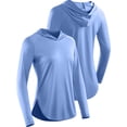 thumbnail image 2 of Cadmus Women's 3 Pack Workout Long Sleeve shirts UPF 50+ Sun Protection Dry Fit Running Shirts with Hoods, 2 of 7