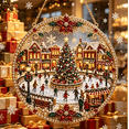 thumbnail image 7 of Christmas Pearl Diamond Art Ornament Kit DIY Hanging Decor, Shimmering Holiday Craft for Tree Window Wall Fireplace(Christmas Square), 7 of 7