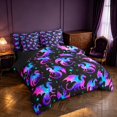 thumbnail image 2 of Manfei Fantasy Dragon Animals 7-Piece Twin Bedding,Vintage Stars Moon Bedding Comforter Set,Blue Purple,Black Reversible, 2 of 6