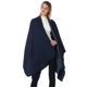thumbnail image 4 of Capa tipo poncho con chal cruzado en bloque de color para mujer - Azul marino, 4 of 5