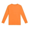 thumbnail image 4 of Boys Girls Long Sleeve Shirts Solid Color Fall Kids soft Crewneck T-Shirts Tops Casual Basic Tees 5-14Y Orange 7-8Years, 4 of 7